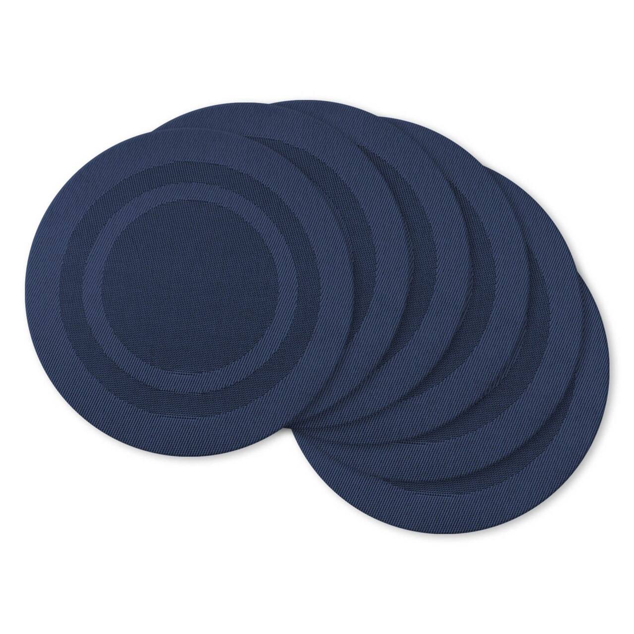 DII® Nautical Blue Round Double Frame Placemats, 6ct.